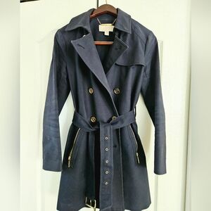 Michael KORS Double-Breasted Trench With Gold Accents